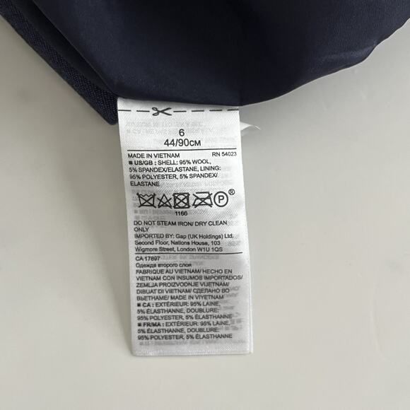 Banana Republic Long & Lean Wool Blazer Sz 6 Blue chic classic Career Gorpcore - Picture 10 of 13